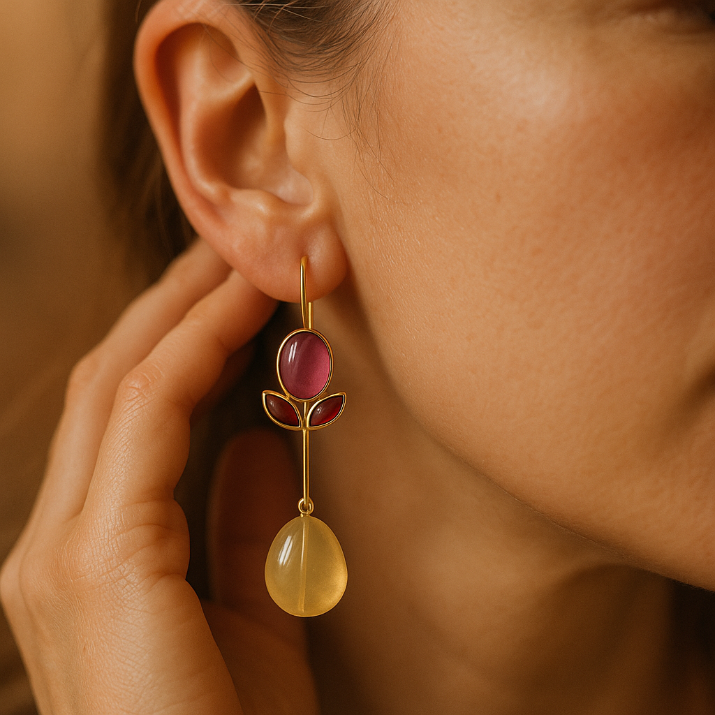 Remi Retro Red Earrings