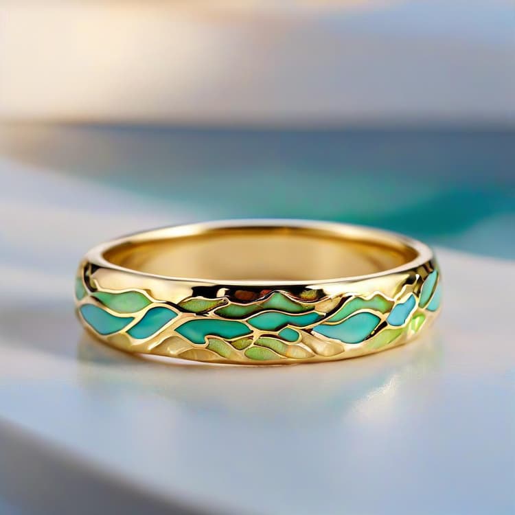 Vanna - Ocean Waves Gold Ring