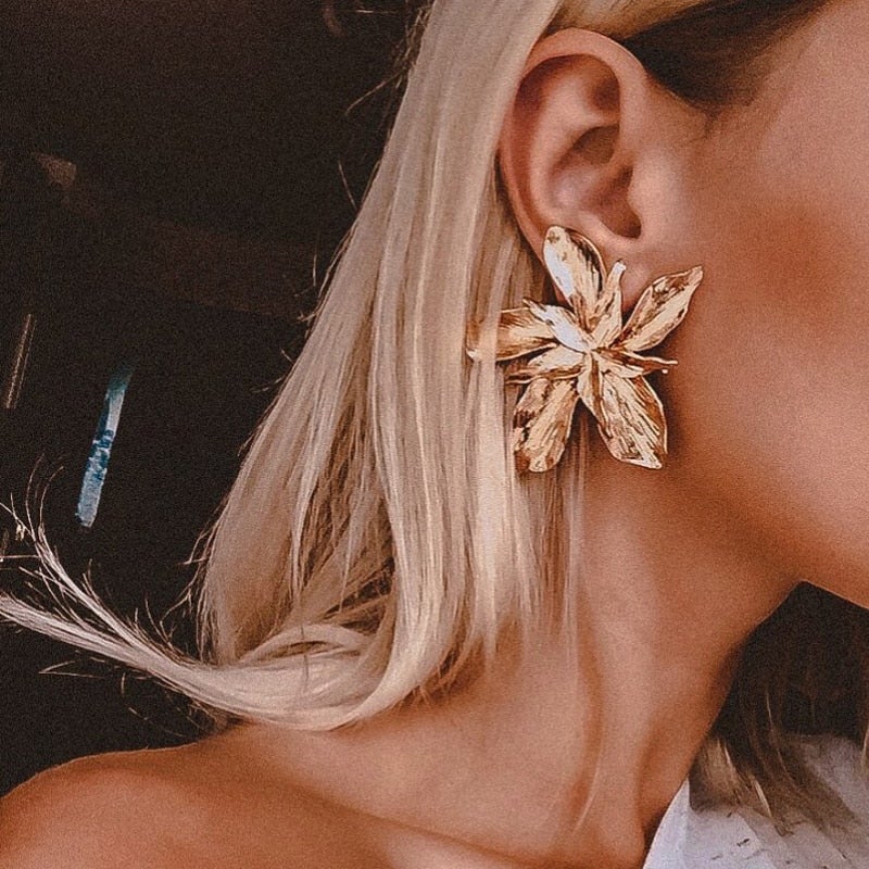 Golden Lucky Flower Earrings