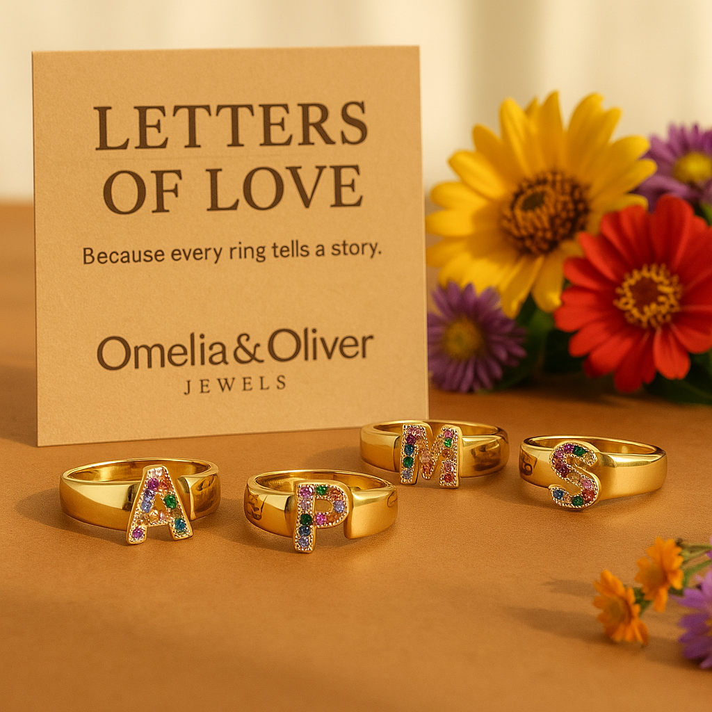 Calm - Gold Stainless Steel Initial Ring