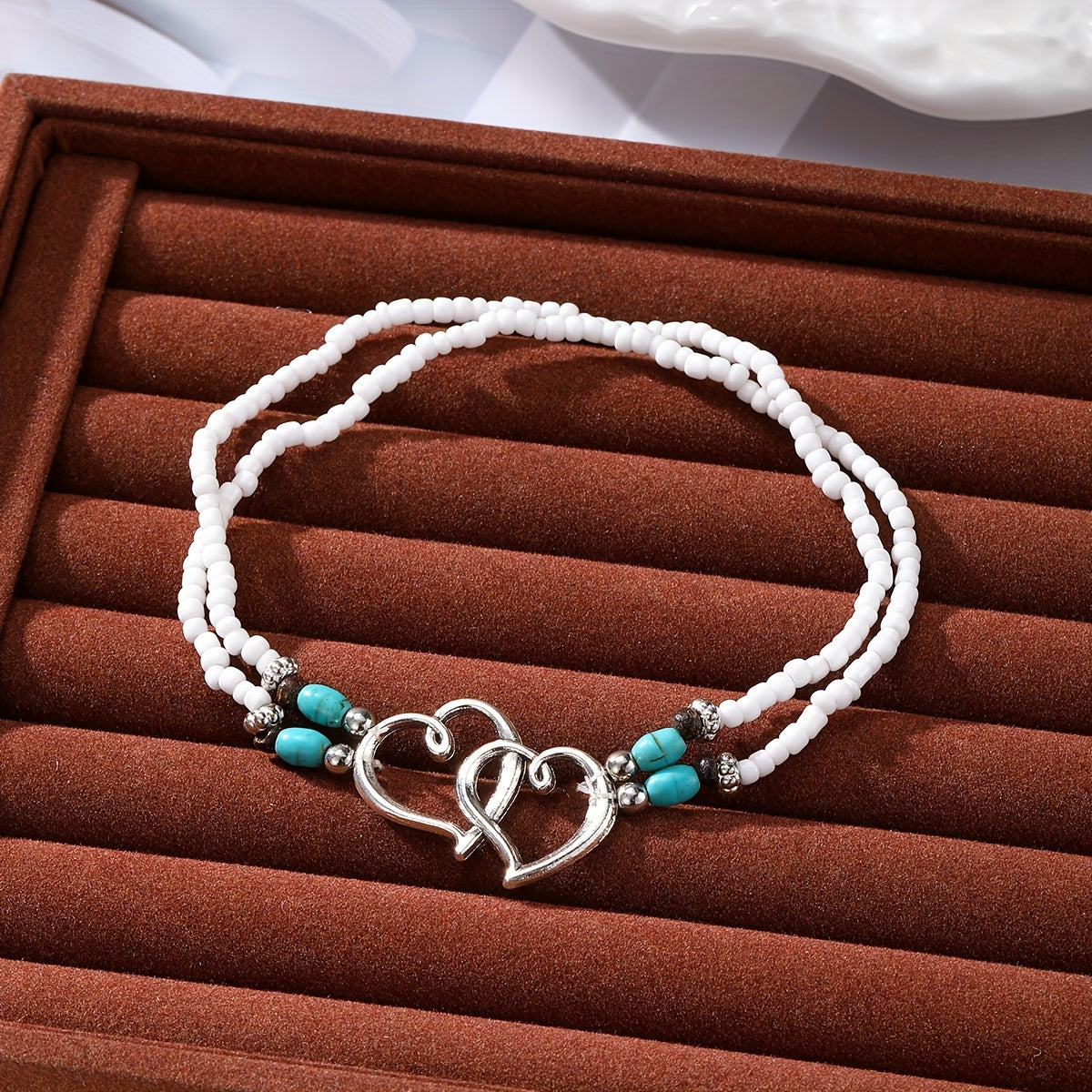 Elegant Double Heart Anklet Set