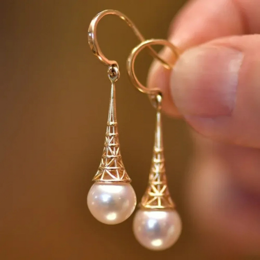 Gold Vintage Pearl Earrings