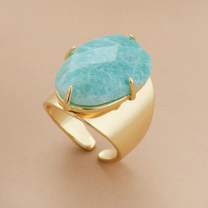 Lucky Amazonite Goddess Blue Ring