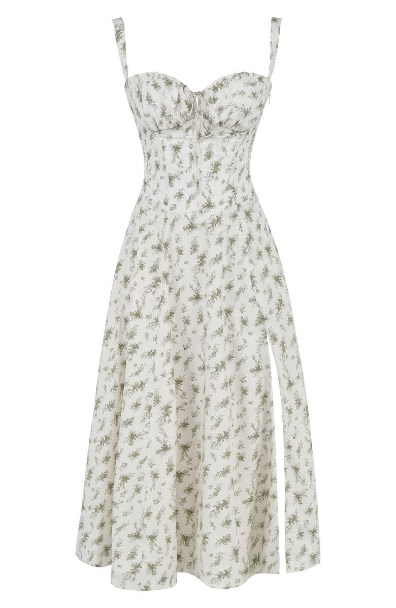 Floral Bustier Midriff Dress