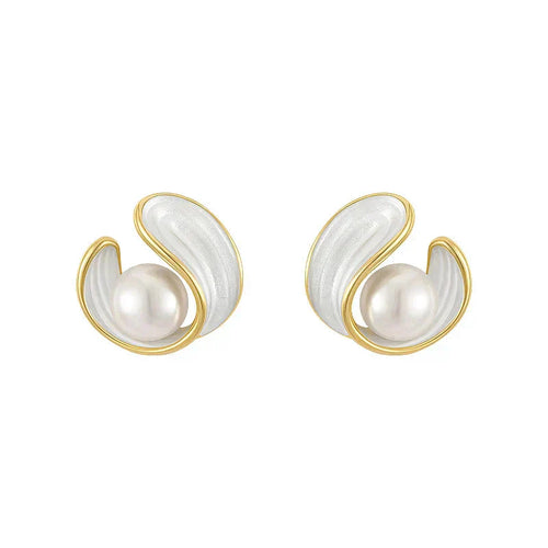 Gold Pearl & Opal Earrings