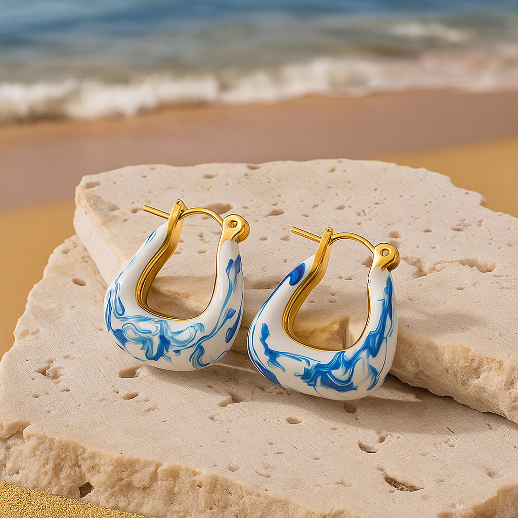 Cierra - Golden Wave Foam Earrings