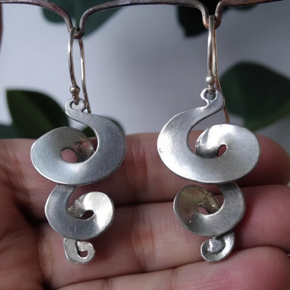 Silver Vintage Spiral Earrings