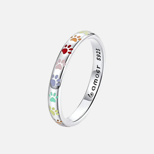 Sterling Silver Ring with Paw Design