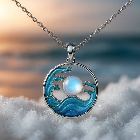 Serene Silver Wave Necklace