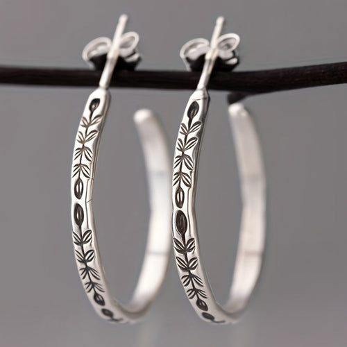 Bloom - Unique Silvery Hoop Earrings