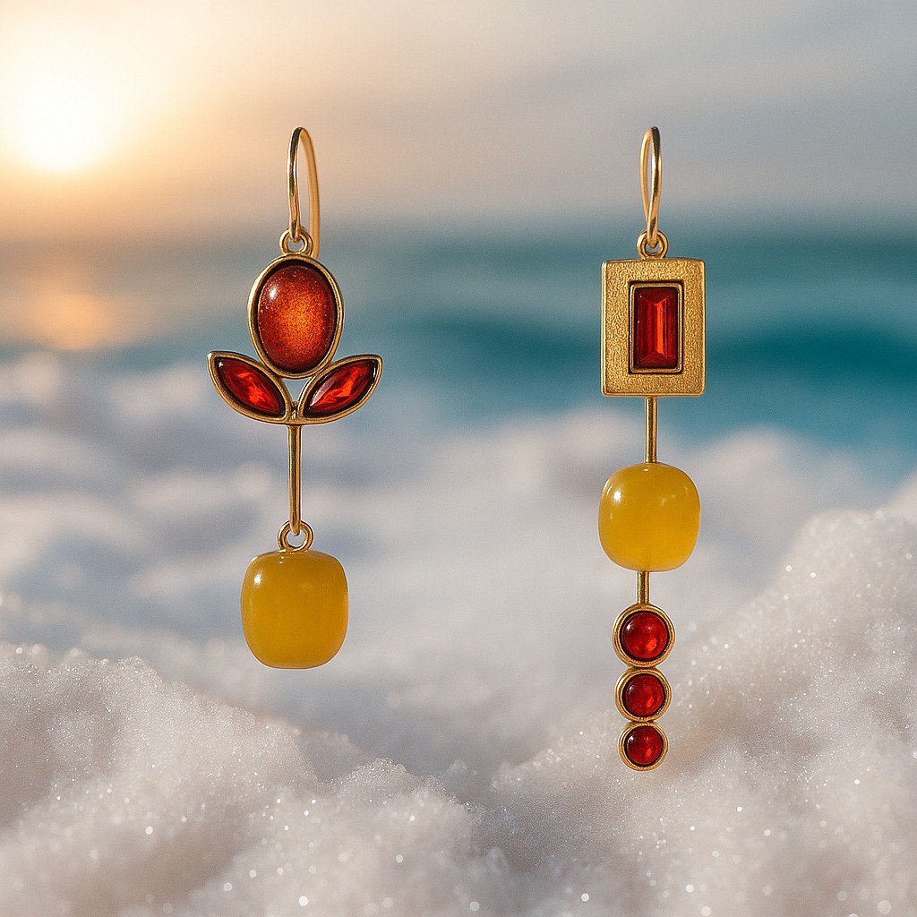 Remi Retro Red Earrings