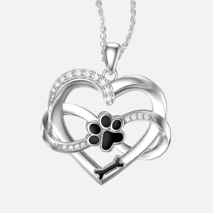 Infinity Heart & Paw Necklace