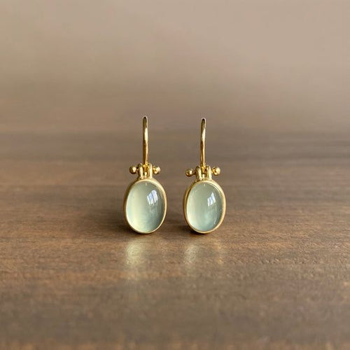 Exclusive Vintage Green Moonstone Earrings