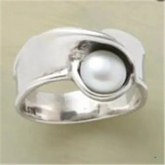 Vintage Pearl Inlay Ring