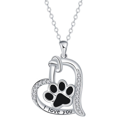 Heartfelt Paw Print Pendant Necklace