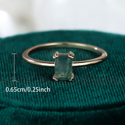 Natural Moss Agate Ring