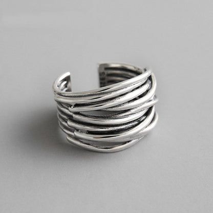 Silver Layered Ring - Timeless Elegance