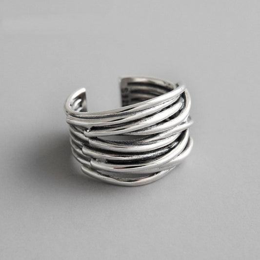 Silver Layered Ring - Timeless Elegance