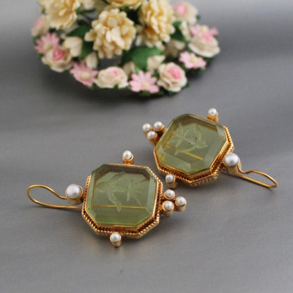 Timeless Emerald & Pearl Drop Earrings