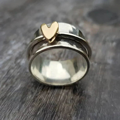 Timeless Silver Heart Drop Ring