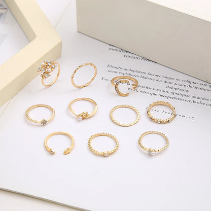 Bohemian Silver & Gold Rings Set