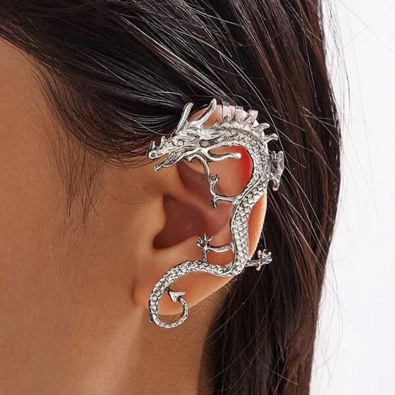 Unique Silver Dragon Earrings
