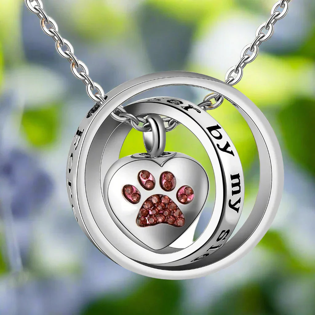 Stainless Steel Urn Paw Necklace