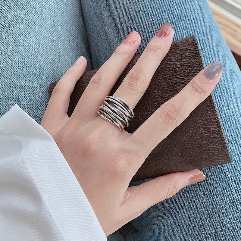 Silver Layered Ring - Timeless Elegance