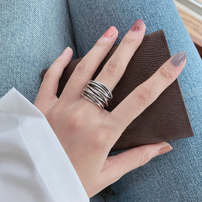 Silver Layered Ring - Timeless Elegance