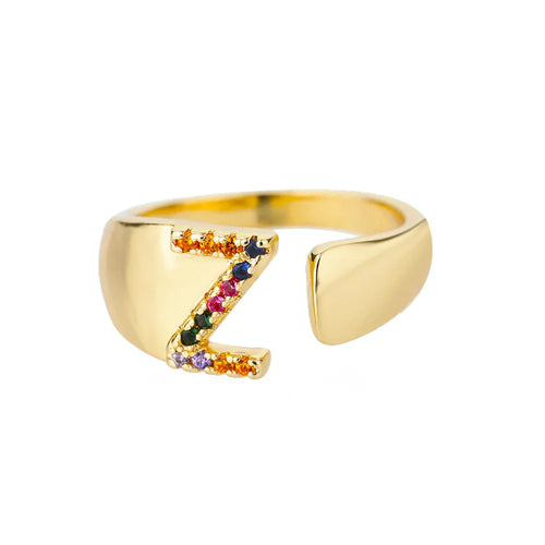 Zen - Gold Stainless Steel Initial Ring