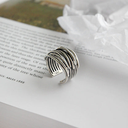 Silver Layered Ring - Timeless Elegance
