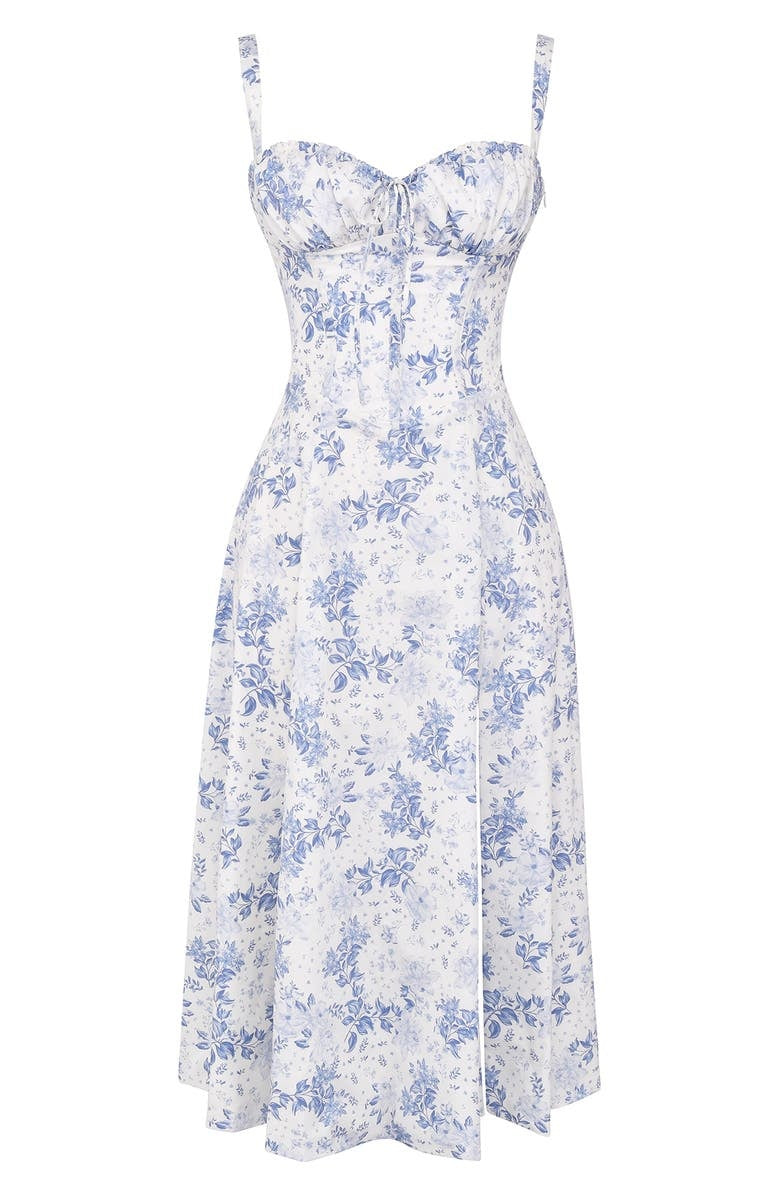 Floral Bustier Midriff Dress