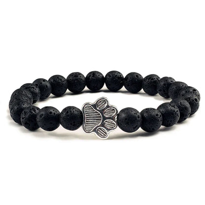 Beaded Paw Bracelet – Natural Stone Design