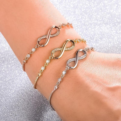 Adjustable Silver Infinity Bracelet
