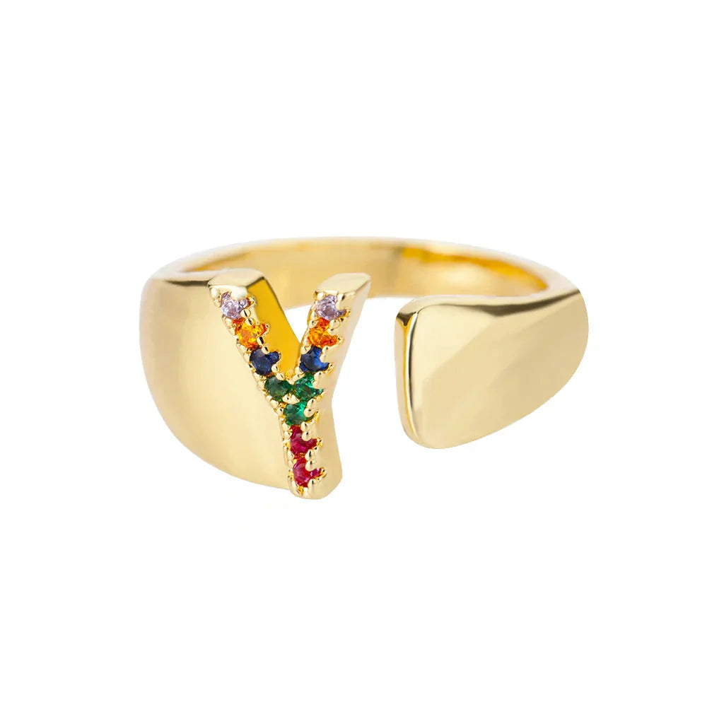 Yes - Gold Stainless Steel Initial Ring