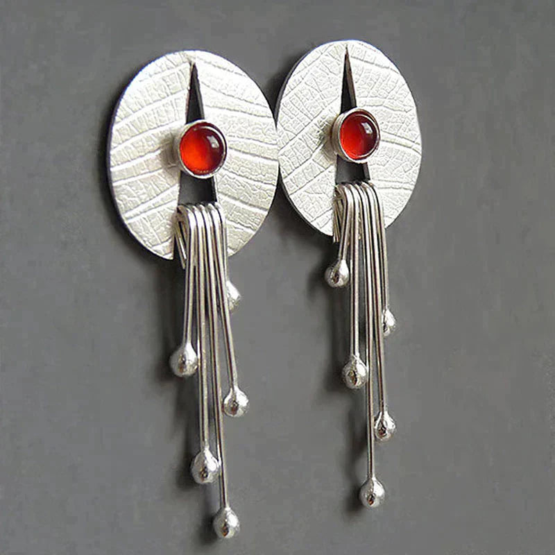 Exclusive Red Stone Drop Earrings