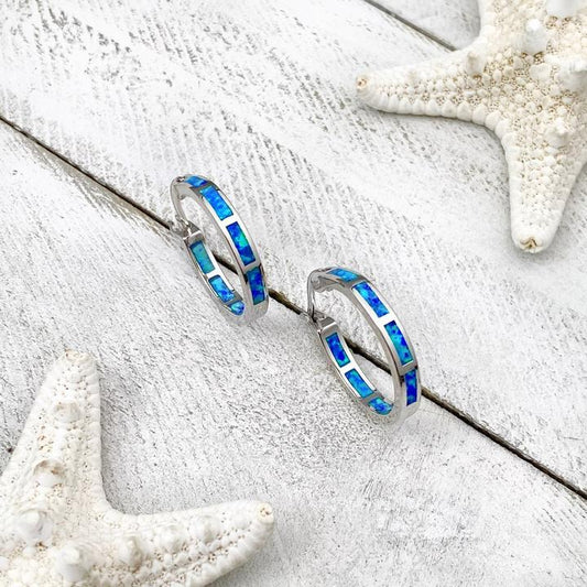 Ocean-Inspired Luxury Silver and Opal Earrings