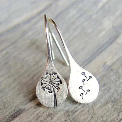 Exclusive Silver Dandelion Leaf Earrings