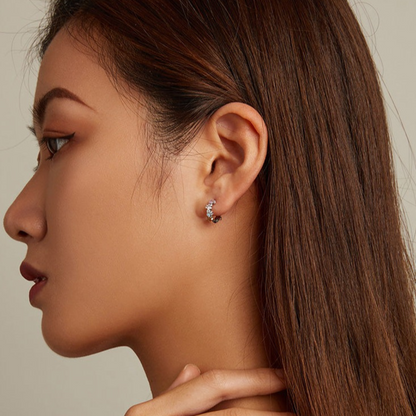 Colourful Paws Hoops Sterling Silver