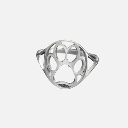 Open Paw Ring in Stainless Steel Lightweight