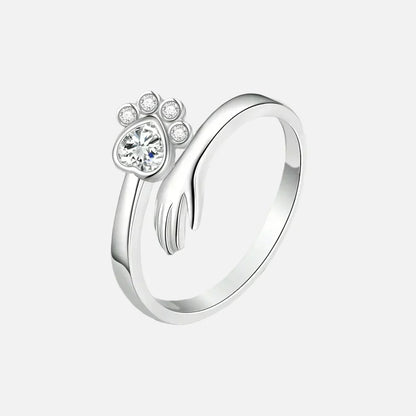 Adjustable Ring Hand and Paw Print Design