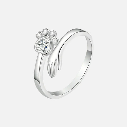 Adjustable Ring Hand and Paw Print Design