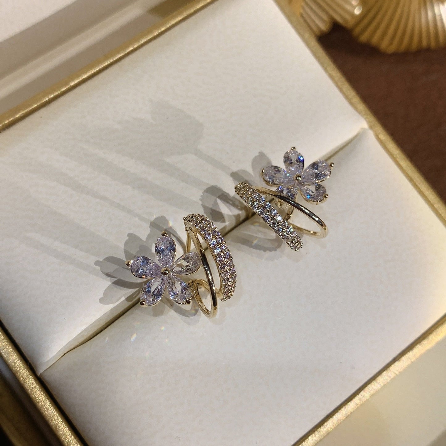 Blossom - Gold Floral Earrings