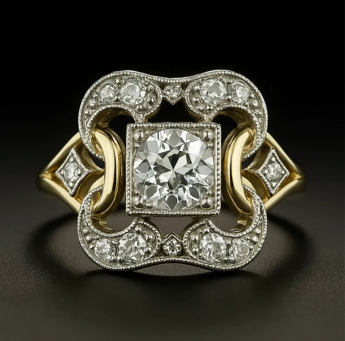 Vintage Zirconia Gold Ring