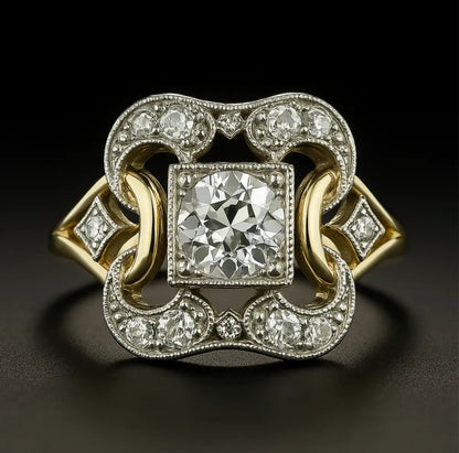Vintage Zirconia Gold Ring