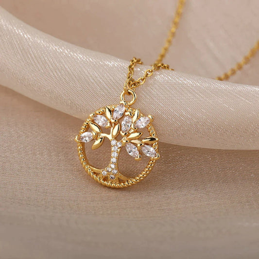 Radiant Tree of Life Gold Necklace