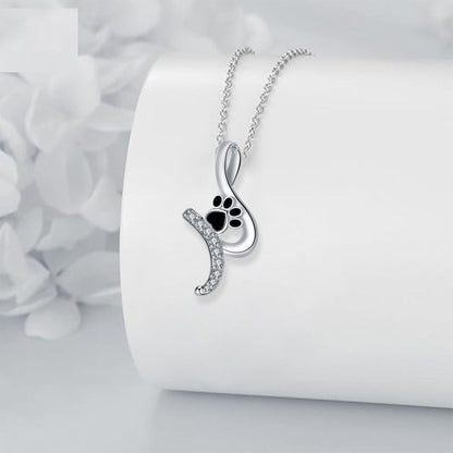 Cute Paw Print Pendant Necklace