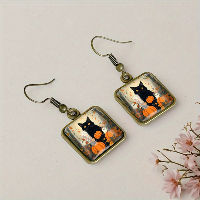 Unique Cat Autumn Earrings