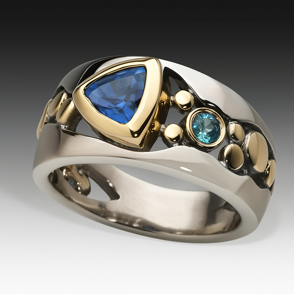 Unique Vintage Blue Crystal Ring