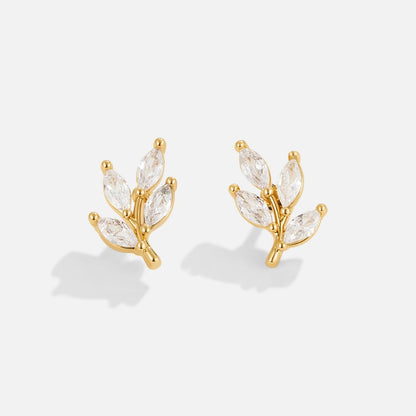 Crystal Chic Leaf Earrings